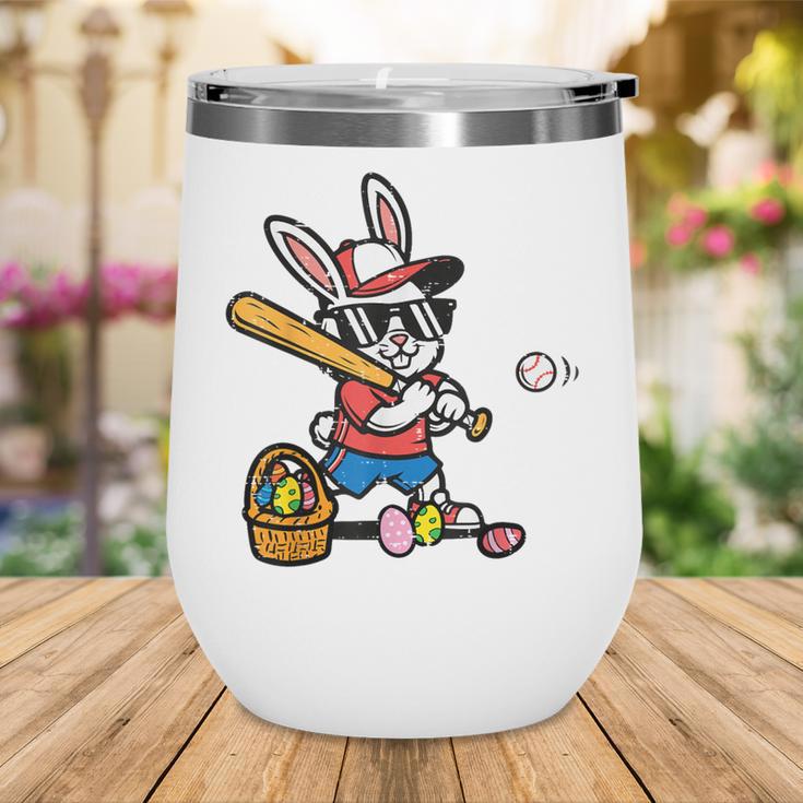 Easter Bunny Baseball Player Batter Rabbit Boys Kids Men Wine Tumbler