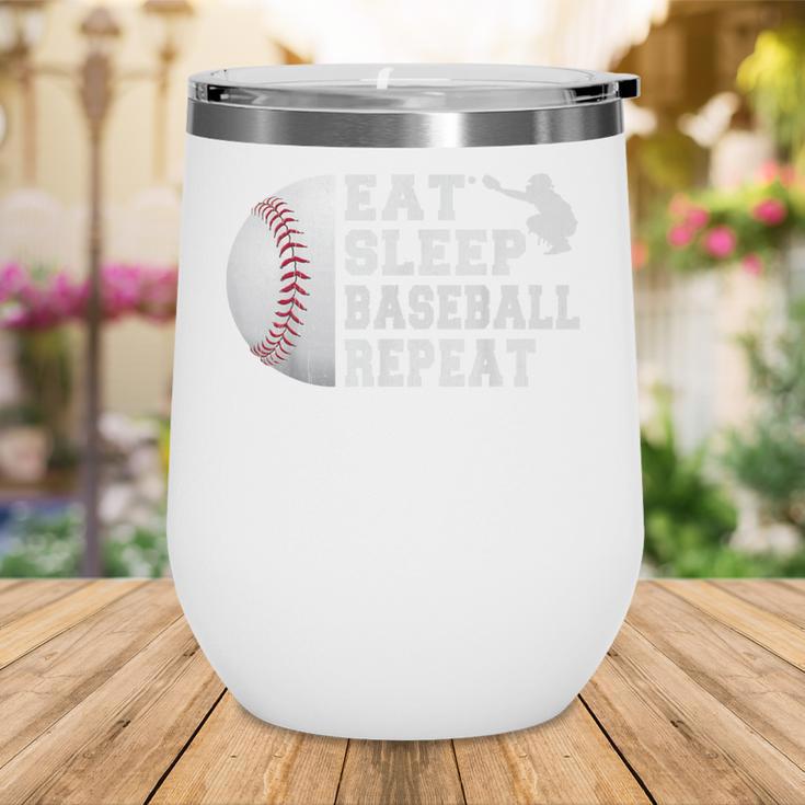 Eat Sleep Baseball Repeat Catcher Boys Youth Men Wine Tumbler Eat Sleep Baseball Repeat Catcher Boys Youth Men Wine Tumbler