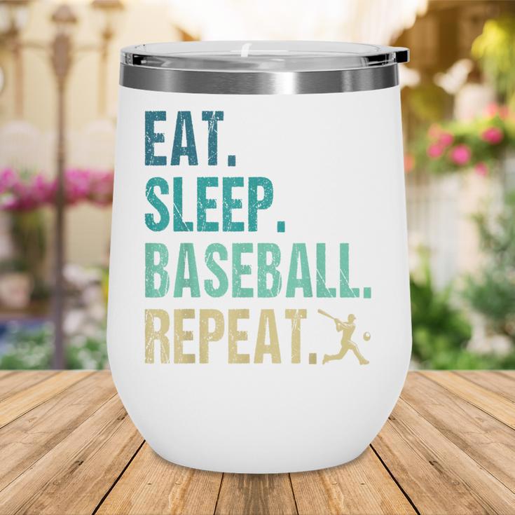 Eat Sleep Baseball Repeat Baseball Player Baseball Wine Tumbler