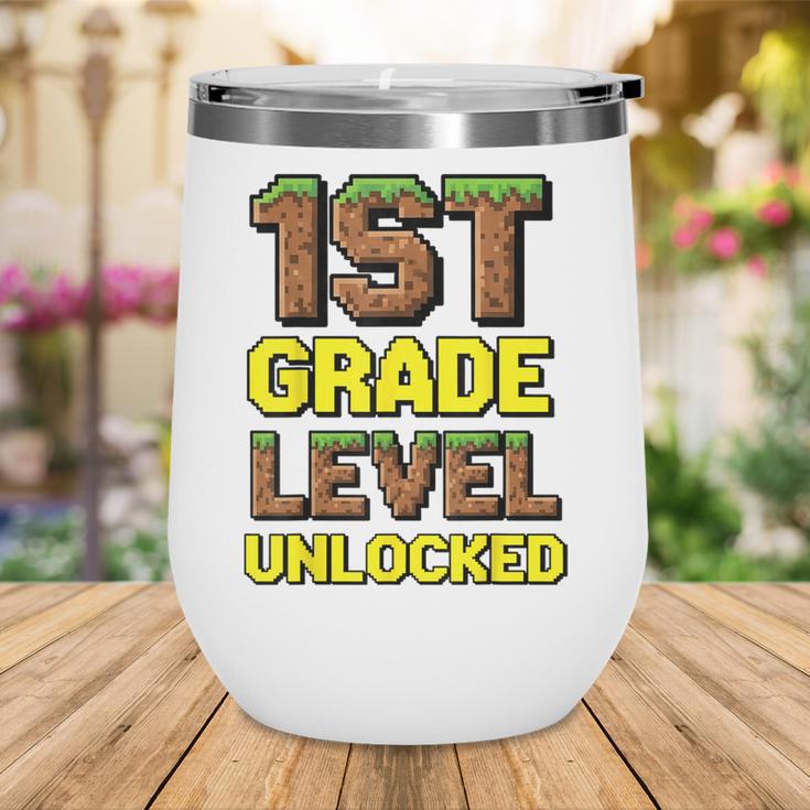 First Day Of 1st Grade Level Unlocked Back To School For Boy Wine Tumbler