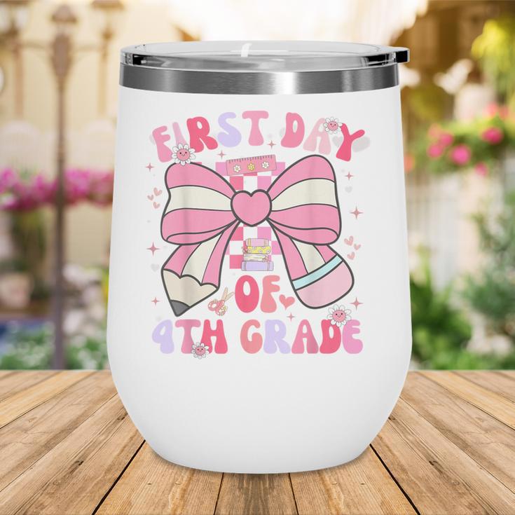 First Day Of 4th Grade Coquette Back To School Girls Kids Wine Tumbler First Day Of 4th Grade Coquette Back To School Girls Kids Wine Tumbler