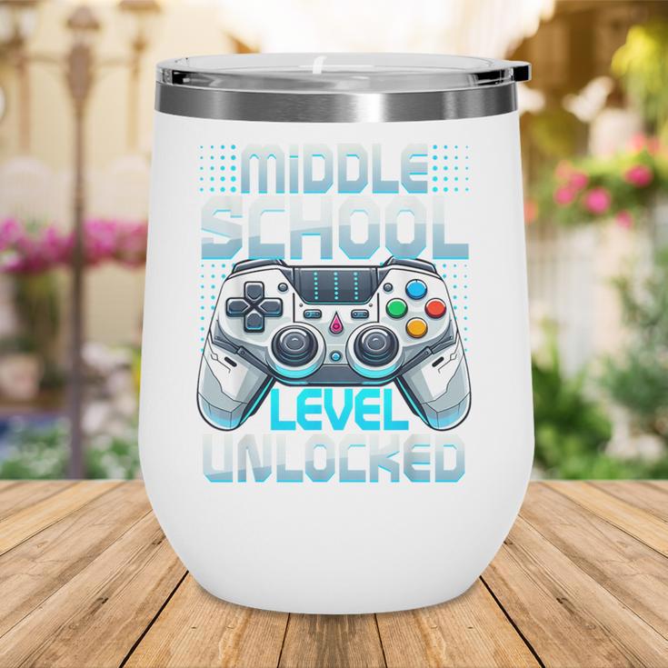 First Day Of Middle School Level Unlocked Back To School Wine Tumbler First Day Of Middle School Level Unlocked Back To School Wine Tumbler
