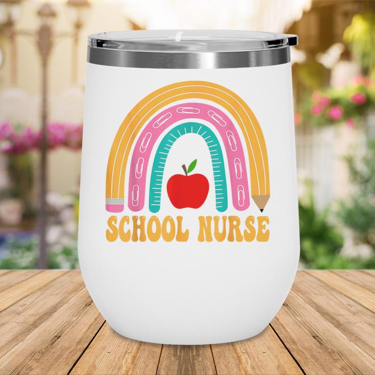 First Day Of School Nurse Back To School Rainbow Pencil Wine Tumbler First Day Of School Nurse Back To School Rainbow Pencil Wine Tumbler