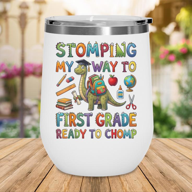 First Grade Graduation Dinosaur Dino Back To School Student Wine Tumbler First Grade Graduation Dinosaur Dino Back To School Student Wine Tumbler