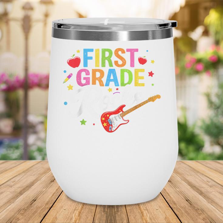First Grade Rocks Colorful Back To School Guitar Wine Tumbler First Grade Rocks Colorful Back To School Guitar Wine Tumbler
