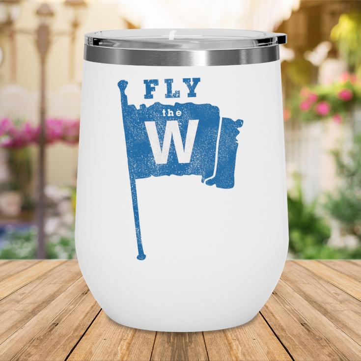 Fly The W Chicago Baseball Winning Flag Distressed Premium Tri-Blend Wine Tumbler Fly The W Chicago Baseball Winning Flag Distressed Premium Tri-Blend Wine Tumbler