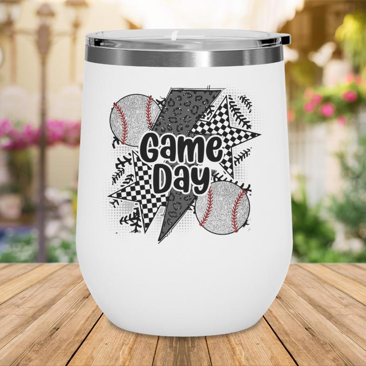 Game Day Baseball Retro Checkered Baseball Wine Tumbler Game Day Baseball Retro Checkered Baseball Wine Tumbler