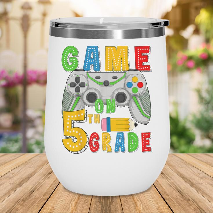 Game On Fifth Grade Back To School Gamer 5th Grade Boys Kids Wine Tumbler