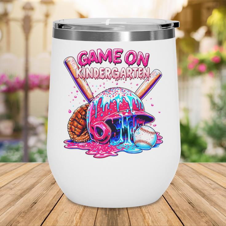 Game Kindergarten Baseball Ice Cream Drip On Back To School Wine Tumbler