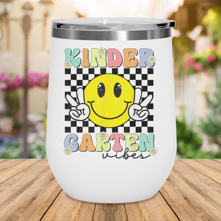 Girls Kindergarten Vibes Smile Face Back To School Kinder Wine Tumbler
