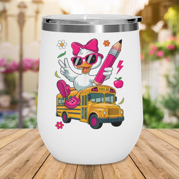 Goose Back To School First Day Of School Girls Boys Wine Tumbler Goose Back To School First Day Of School Girls Boys Wine Tumbler