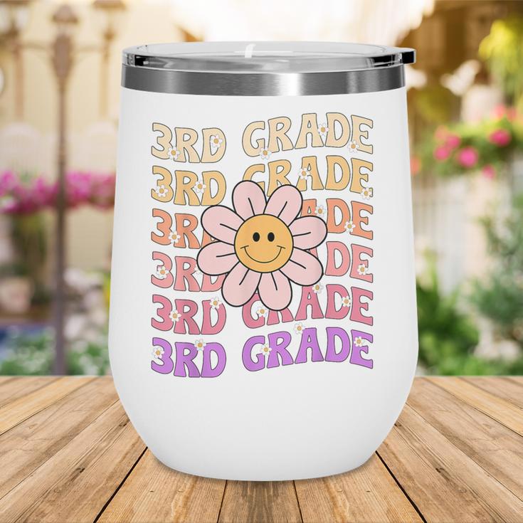 Groovy 3rd Grade Back To School Retro Groovy Third Grade Wine Tumbler
