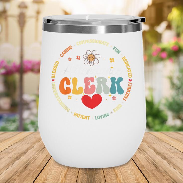 Groovy Attendance Clerk Back To School Appreciation Week Wine Tumbler Groovy Attendance Clerk Back To School Appreciation Week Wine Tumbler