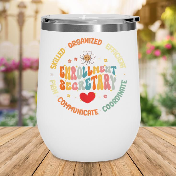 Groovy Enrollment Secretary Back To School Wine Tumbler Groovy Enrollment Secretary Back To School Wine Tumbler