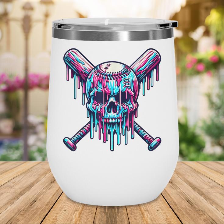 Halloween Baseball Skull Drip Baseball Lifestyle Boy Men Wine Tumbler