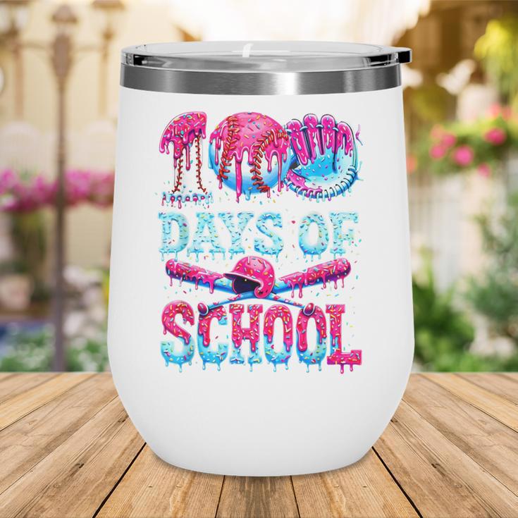 Happy 100 Days Of School Game Day Baseball Ice Cream Drip Wine Tumbler Happy 100 Days Of School Game Day Baseball Ice Cream Drip Wine Tumbler