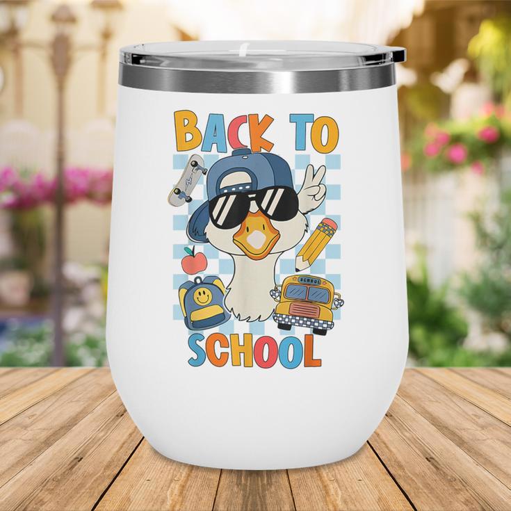 Happy First Day Of School Back To School Goose Boys Kids Wine Tumbler Happy First Day Of School Back To School Goose Boys Kids Wine Tumbler