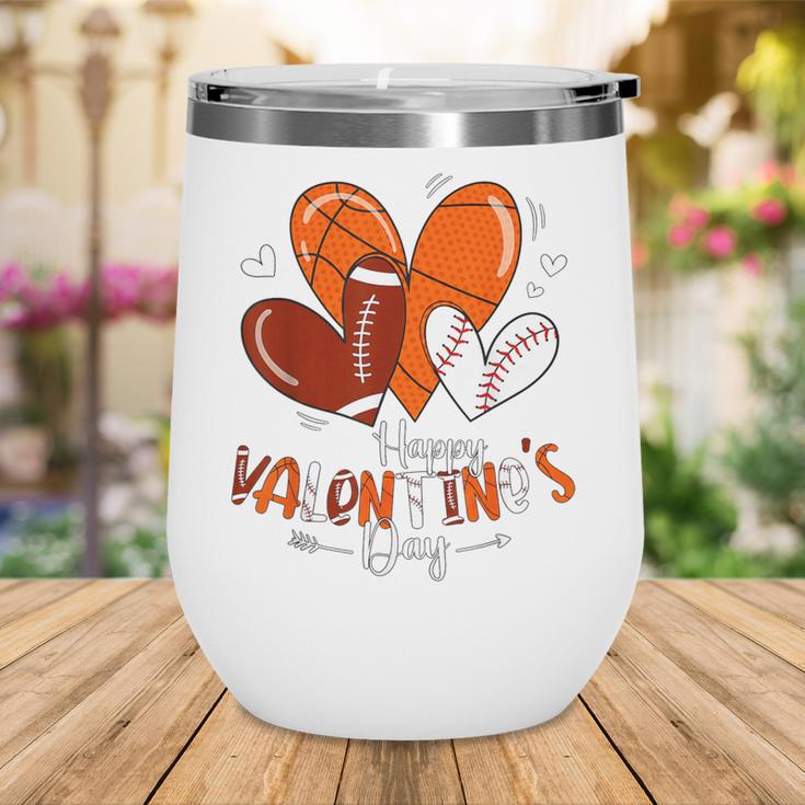 Happy Valentines Day Basketball Baseball Football Boys Wine Tumbler Happy Valentines Day Basketball Baseball Football Boys Wine Tumbler