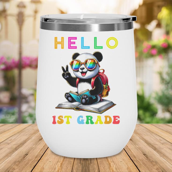 Hello First Grade Panda Lover Back To School Kids Boys Girls Wine Tumbler Hello First Grade Panda Lover Back To School Kids Boys Girls Wine Tumbler