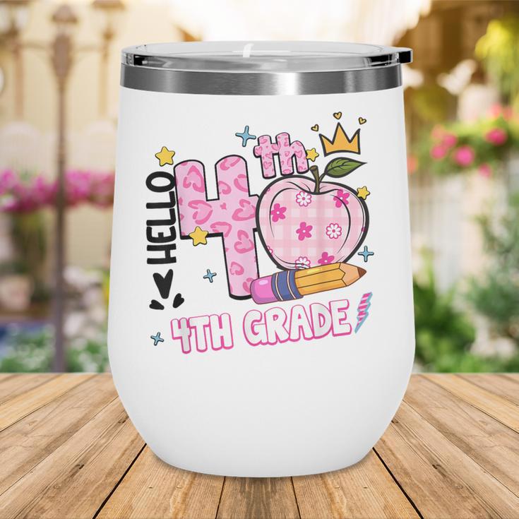Hello Fourth 4th Grade Leopard Tie Dye Girl Back To School Wine Tumbler Hello Fourth 4th Grade Leopard Tie Dye Girl Back To School Wine Tumbler