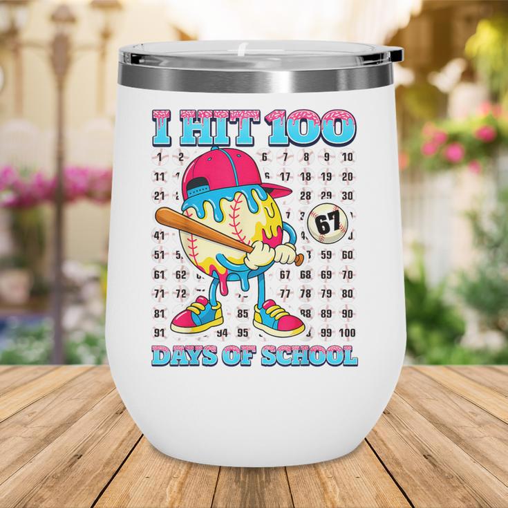 I Hit 100 Days Of School 67 Drip Baseball Boys Kids Wine Tumbler