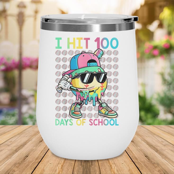 I Hit 100 Days Of School Baseball Drip 100th Day Of School Wine Tumbler I Hit 100 Days Of School Baseball Drip 100th Day Of School Wine Tumbler