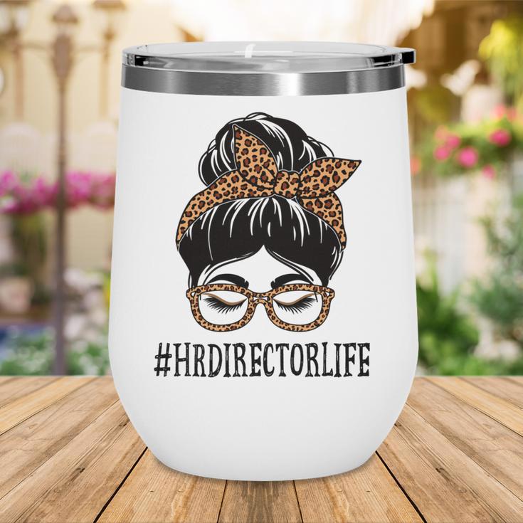 HR Director Leopard Messy Bun Appreciation Back To School Performance Wine Tumbler