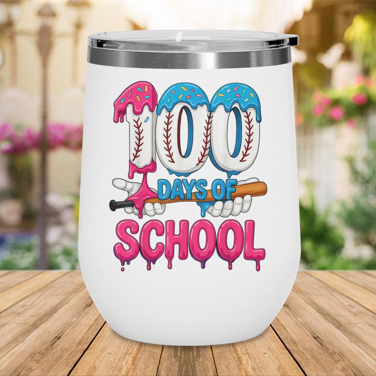 HUGvyn 100 Days Of School Baseball Ice Cream Teacher Student Wine Tumbler HUGvyn 100 Days Of School Baseball Ice Cream Teacher Student Wine Tumbler