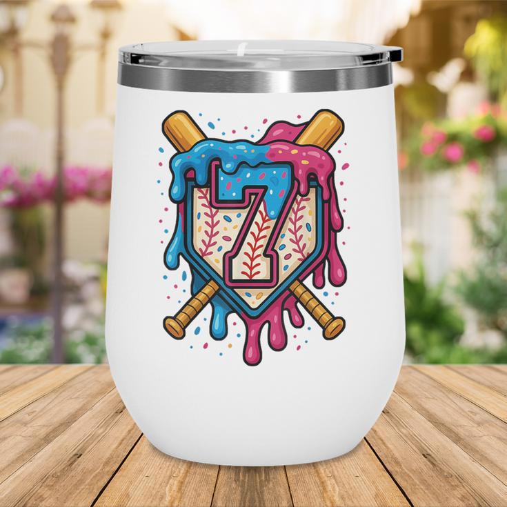 HUGvyn 7th Birthday Baseball Ice Cream Drip Number 7 Kid Boy Wine Tumbler HUGvyn 7th Birthday Baseball Ice Cream Drip Number 7 Kid Boy Wine Tumbler