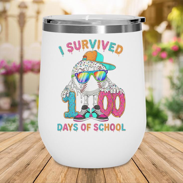 HUGvyn I Survived 100 Days Of School Baseball 6 7 Ice Cream Wine Tumbler HUGvyn I Survived 100 Days Of School Baseball 6 7 Ice Cream Wine Tumbler