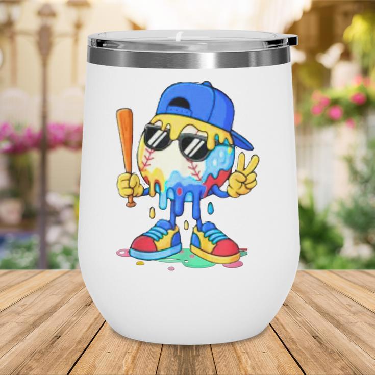Ice Cream Baseball Drip Spots Sprinkle For Boys Youth Kids Wine Tumbler Ice Cream Baseball Drip Spots Sprinkle For Boys Youth Kids Wine Tumbler
