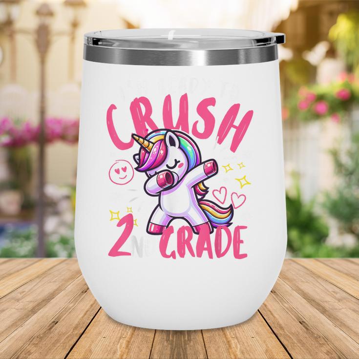 I'm Ready To Crush 2nd Grade Dabbing Unicorn Back To School Wine Tumbler
