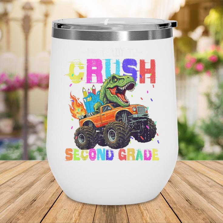I'm Ready To Crush Second Grade Dinosaur Dino Back To School Wine Tumbler