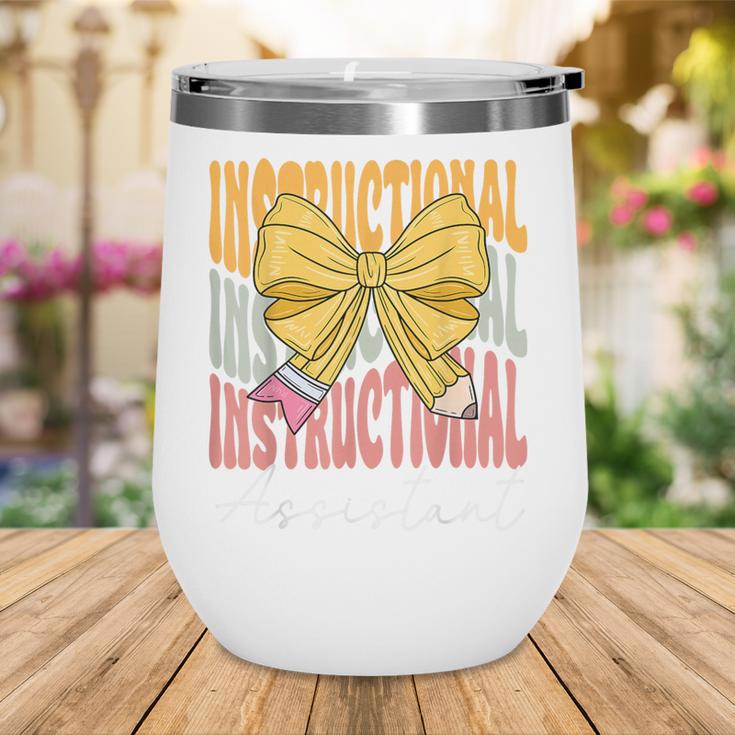 Instructional Assistant Groovy Coquette Bow Back To School Wine Tumbler Instructional Assistant Groovy Coquette Bow Back To School Wine Tumbler