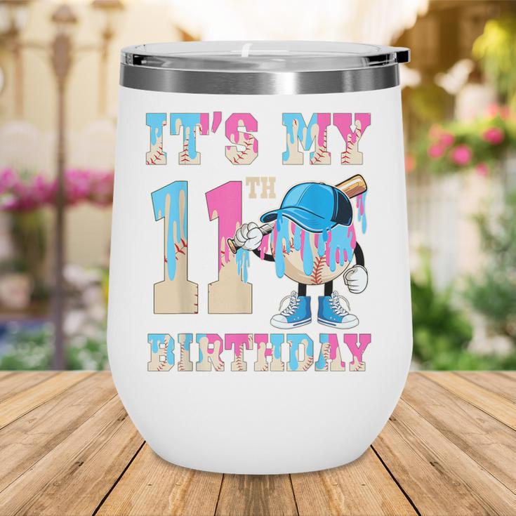 It's My 11th Birthday Baseball Ice Cream Drip Theme Wine Tumbler It's My 11th Birthday Baseball Ice Cream Drip Theme Wine Tumbler