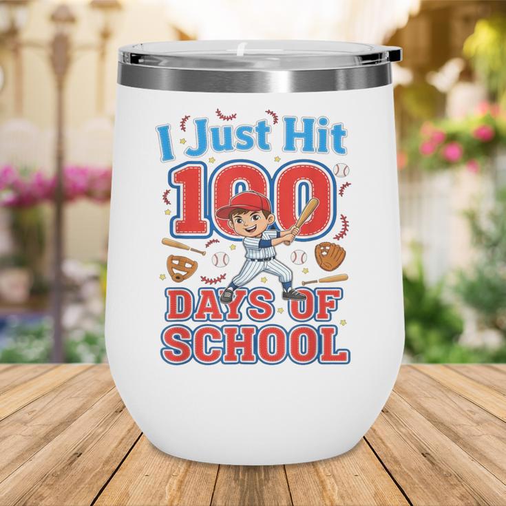 I Just Hit 100 Days Of School Baseball 100th Day Boys Kids Wine Tumbler