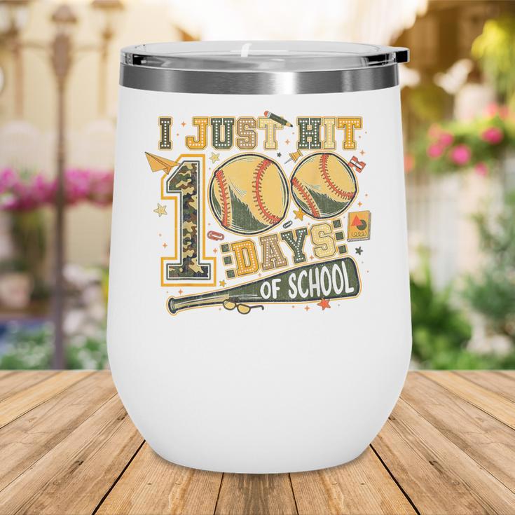I Just Hit 100 Days Of School Baseball Camo Boys Kid Toddler Wine Tumbler I Just Hit 100 Days Of School Baseball Camo Boys Kid Toddler Wine Tumbler