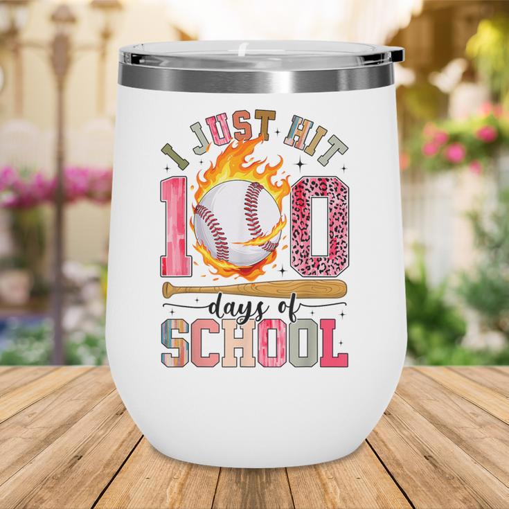 I Just Hit 100 Days Of School Baseball Lovers Fans Boys Kids Wine Tumbler I Just Hit 100 Days Of School Baseball Lovers Fans Boys Kids Wine Tumbler