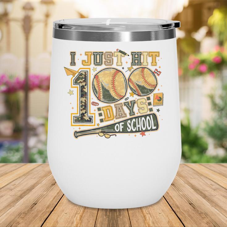 I Just Hit 100 Days Of School Baseball Teacher Student Retro Wine Tumbler