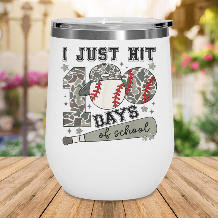 I Just Hit 100 Days Of School Teacher Baseball Boys Kids Wine Tumbler I Just Hit 100 Days Of School Teacher Baseball Boys Kids Wine Tumbler