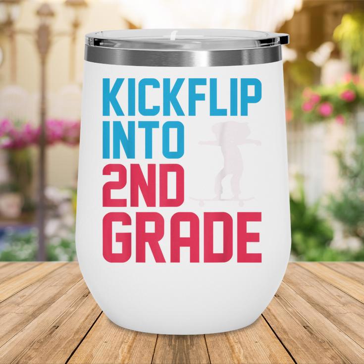 Kickflip Into 2nd Grade Skateboard Lover Back To School Wine Tumbler