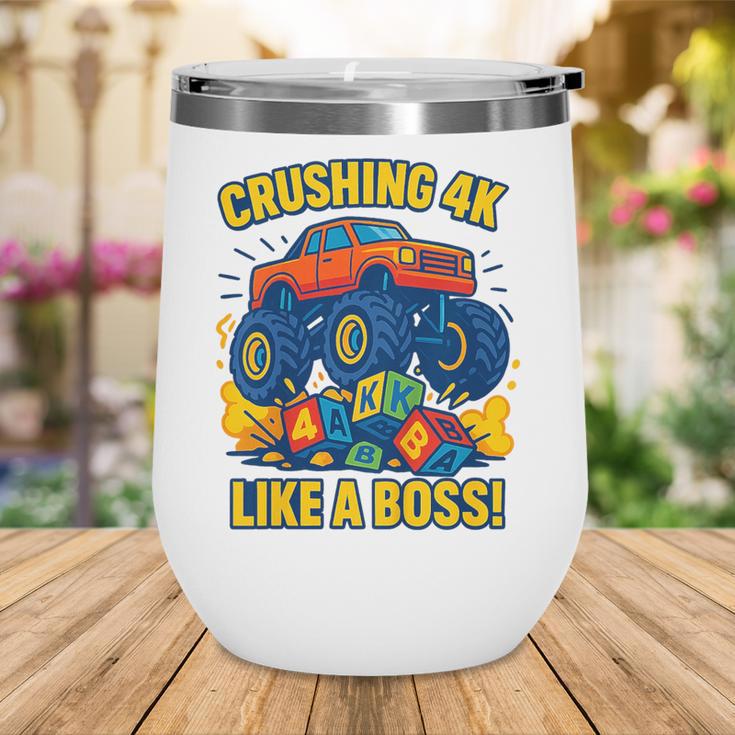 Kids 4k Boys Back To School Shirt Monster Truck Crushing 4k Wine Tumbler Kids 4k Boys Back To School Shirt Monster Truck Crushing 4k Wine Tumbler