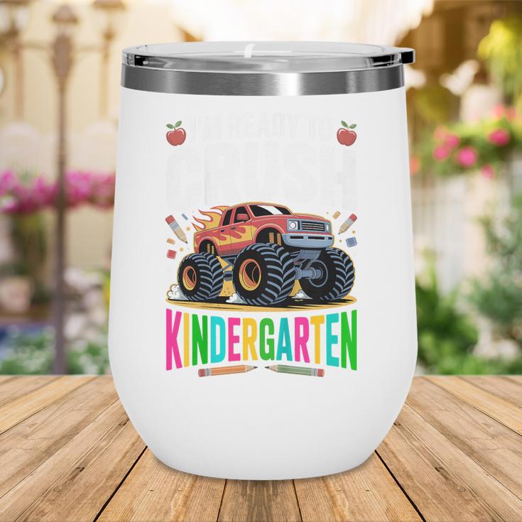 Kids Back To School I'm Ready To Crush Kindergarten For Boys Wine Tumbler Kids Back To School I'm Ready To Crush Kindergarten For Boys Wine Tumbler