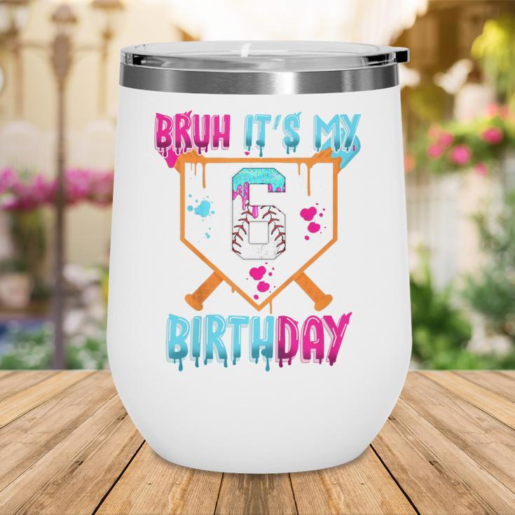 Kids Baseball Drip Bruh It's My 6th Birthday Boy Ice Cream Drip Wine Tumbler Kids Baseball Drip Bruh It's My 6th Birthday Boy Ice Cream Drip Wine Tumbler
