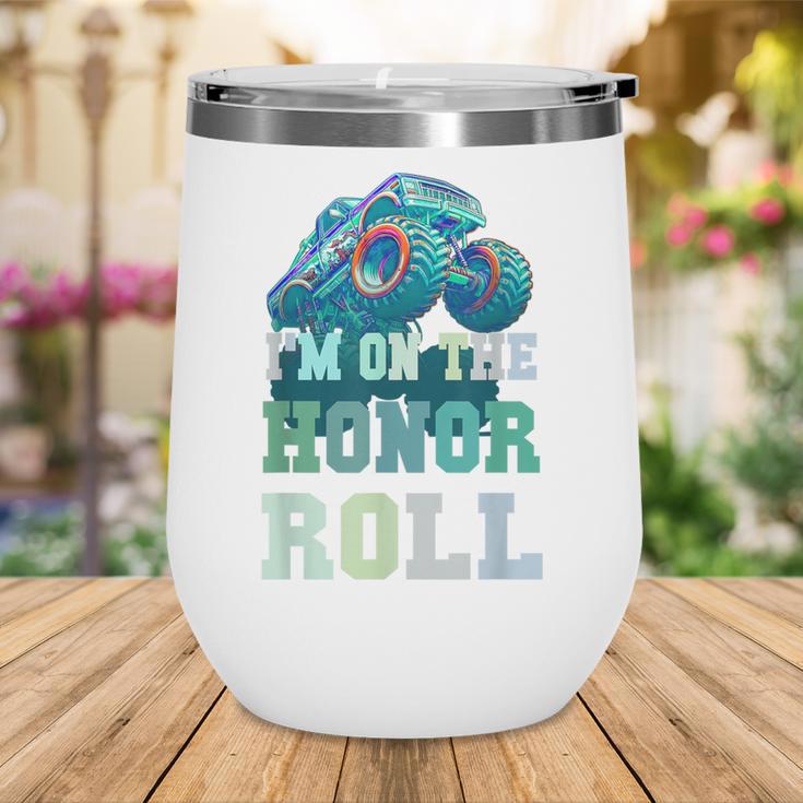 Kids I'M ON HONOR ROLL Monster Trucks Back To School Bruh Wine Tumbler Kids I'M ON HONOR ROLL Monster Trucks Back To School Bruh Wine Tumbler