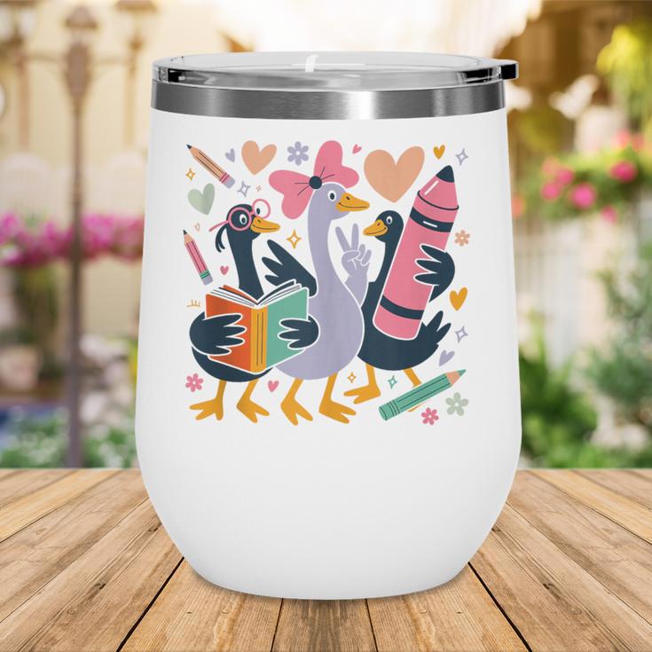 Kindergarten 1st Grade Goose Back To School Girls Wine Tumbler Kindergarten 1st Grade Goose Back To School Girls Wine Tumbler