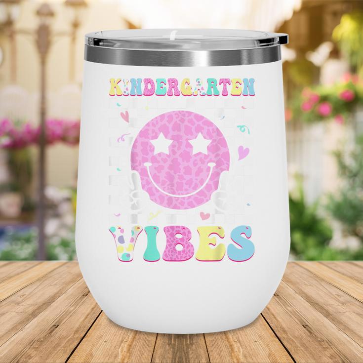 Kindergarten Vibes Groovy Back To School Kinder Girls Kids Wine Tumbler