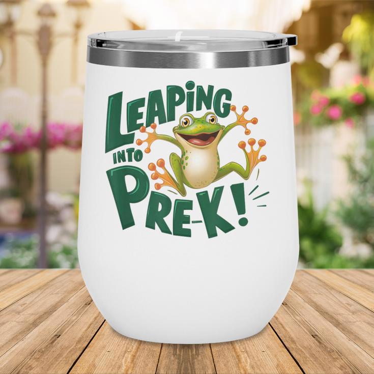 Leaping Into Pre-K Jumping Tree Frog Back To School Fun Wine Tumbler Leaping Into Pre-K Jumping Tree Frog Back To School Fun Wine Tumbler