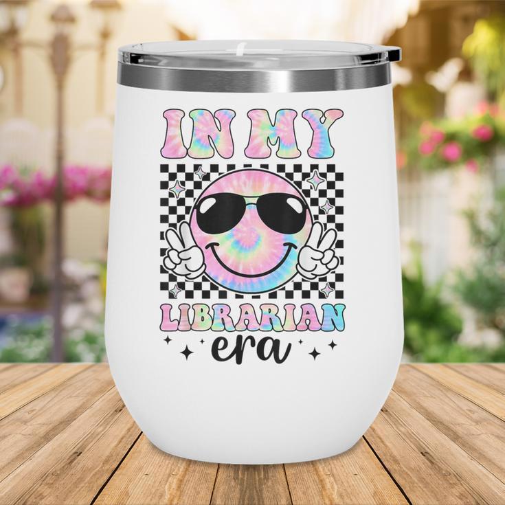 In My Librarian Era Groovy Tie Dye Back To School Wine Tumbler In My Librarian Era Groovy Tie Dye Back To School Wine Tumbler