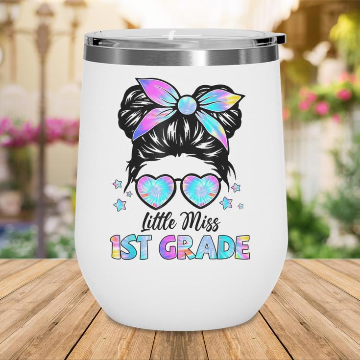 Little Miss 1st Grade Messy Bun Back To School Girls Kids Wine Tumbler Little Miss 1st Grade Messy Bun Back To School Girls Kids Wine Tumbler